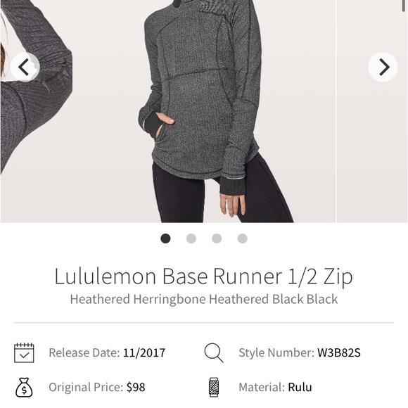 Lululemon Base Runner 1/2 Zip
Heather Herringbone - Picture 5 of 6